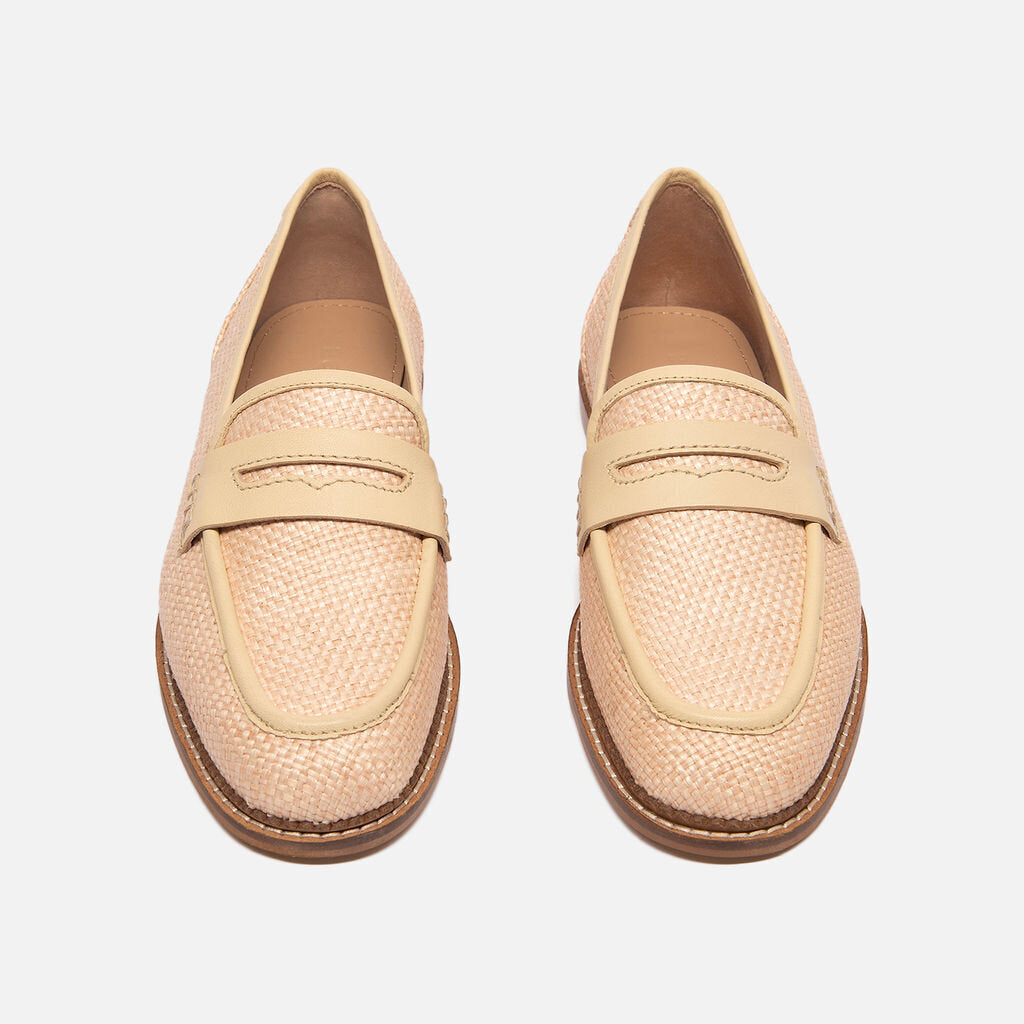 Boden Beige Raffia Loafer
