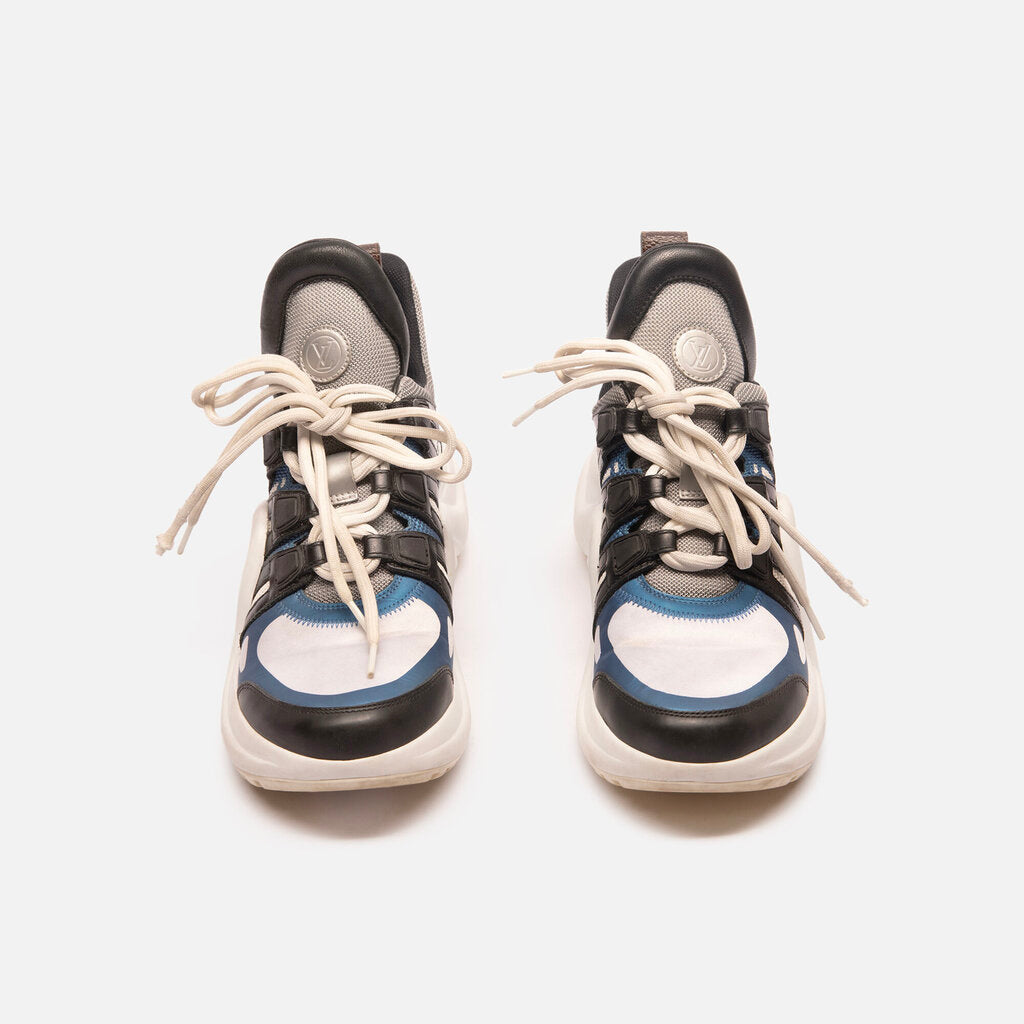 Louis Vuitton White & Blue Archlight Trainer Sneakers