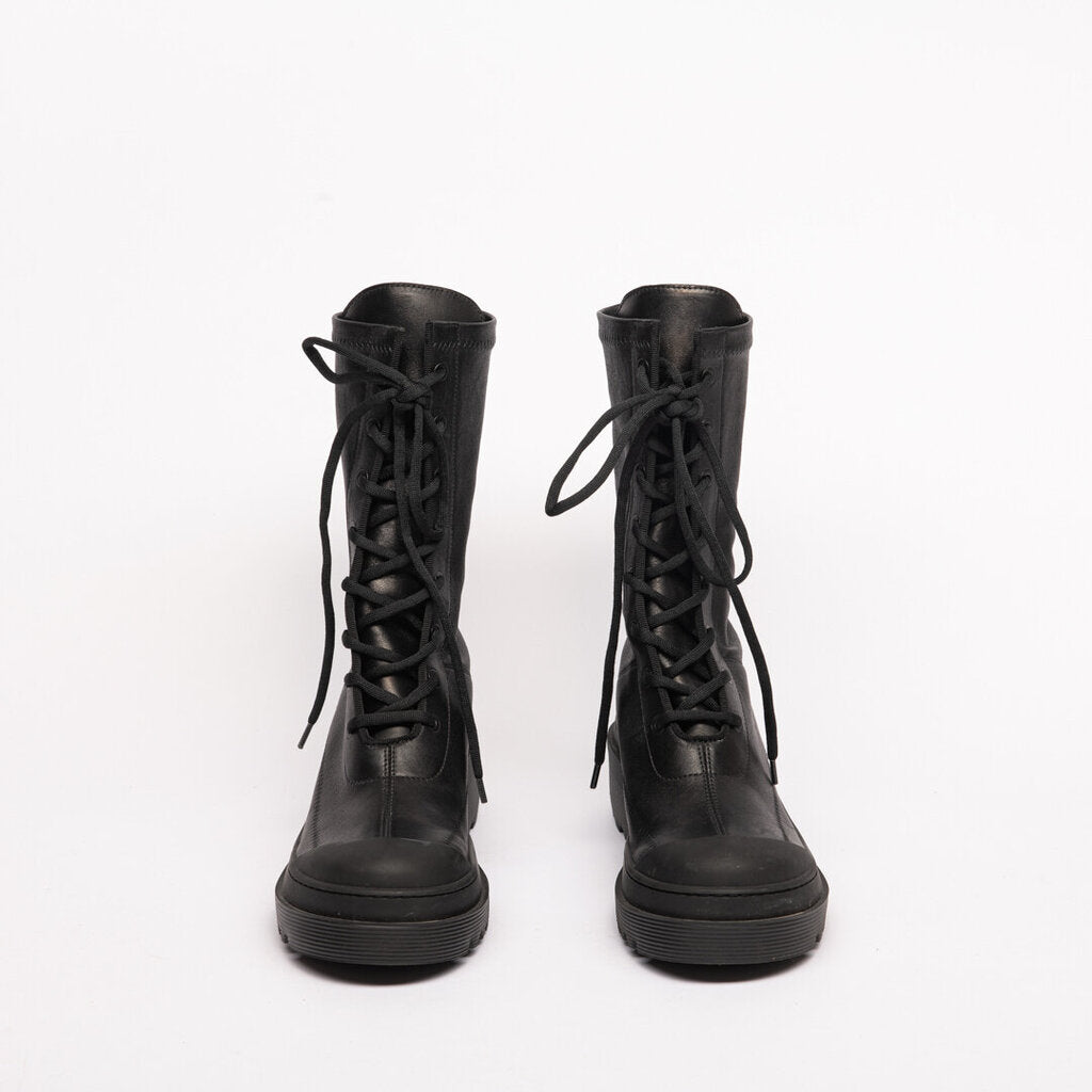 Christian Dior Black Leather Combat Boots