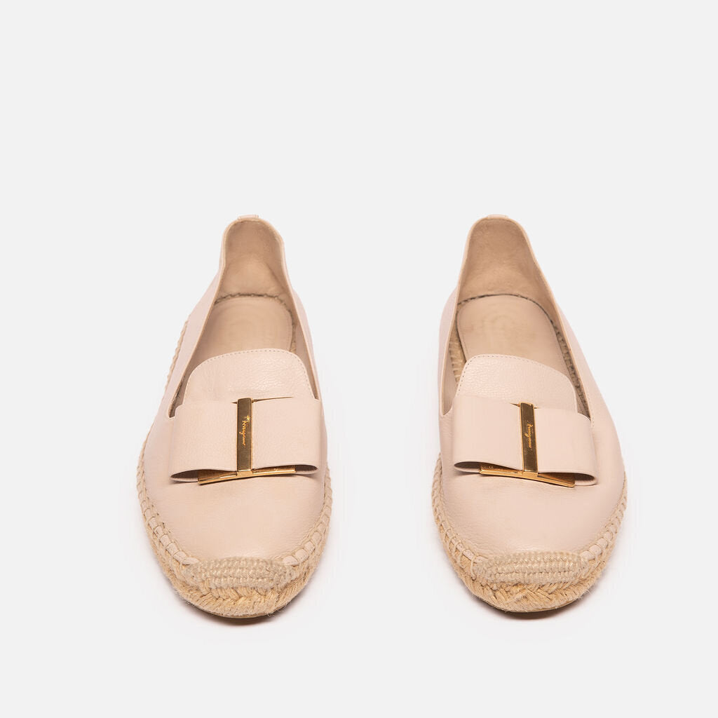 Salvatore Ferragamo Ferragamo Pink Leather Espadrille