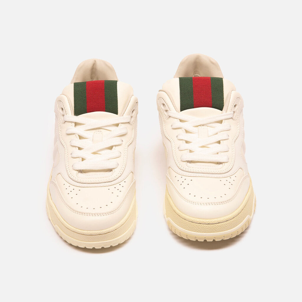 Gucci Off-White Leather Web Sneakers