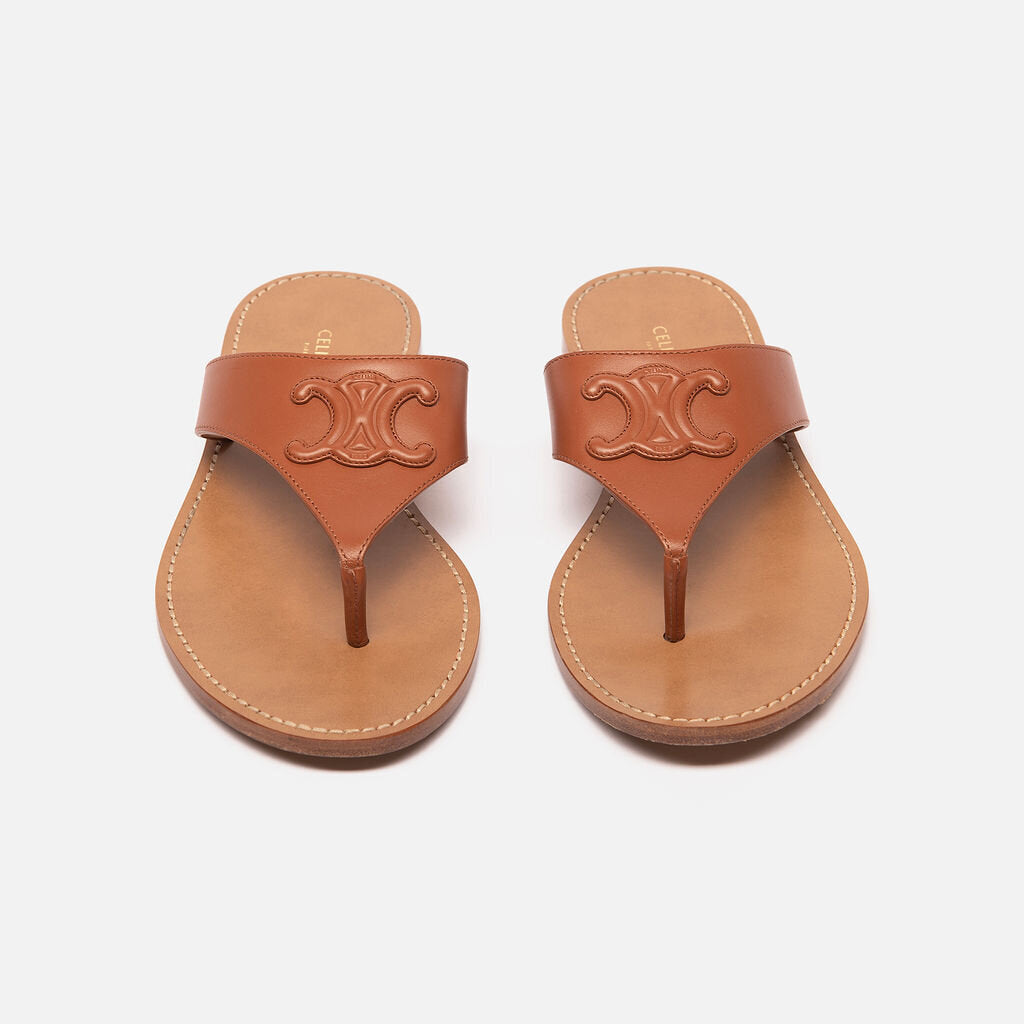 Celine Brown Leather Triomphe Sandal