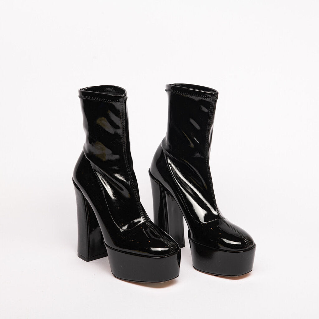 Stuart Weitzman Black Patent Platform Shoes