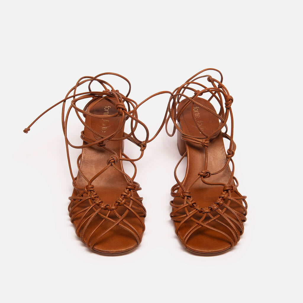 forte_forte Brown Tubular Sandal Multi Strap