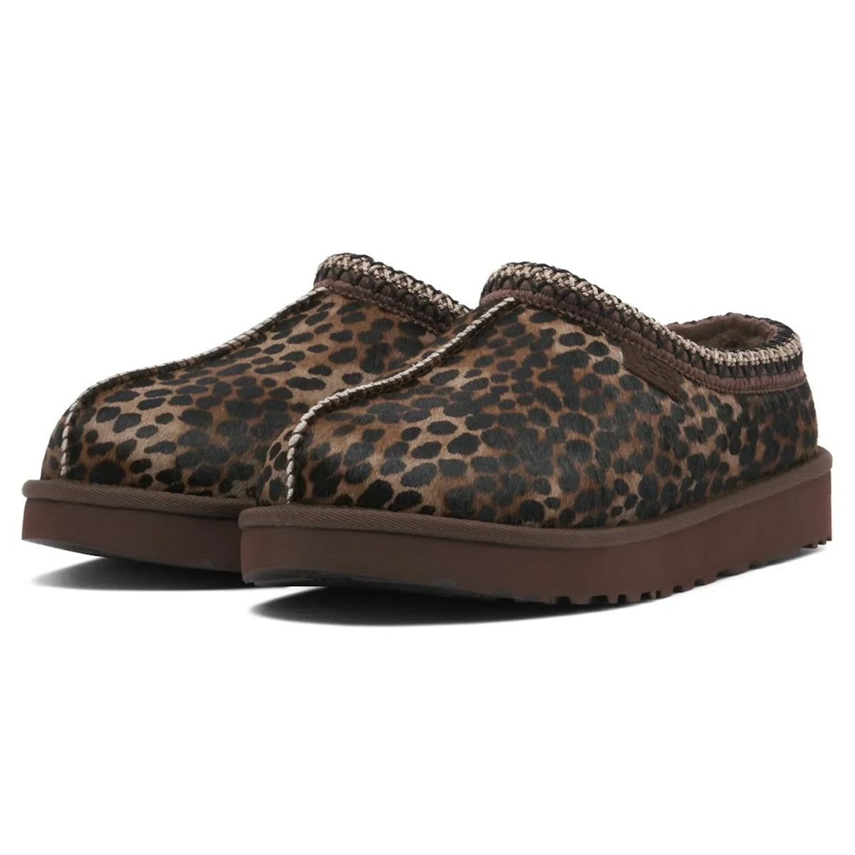 UGG Tasman Caspian Burnt Cedar Cheetah Slippers - Women's - Brown