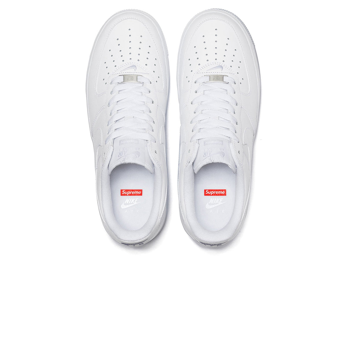 Nike x Supreme Air Force 1 Low White Box Logo Sneakers