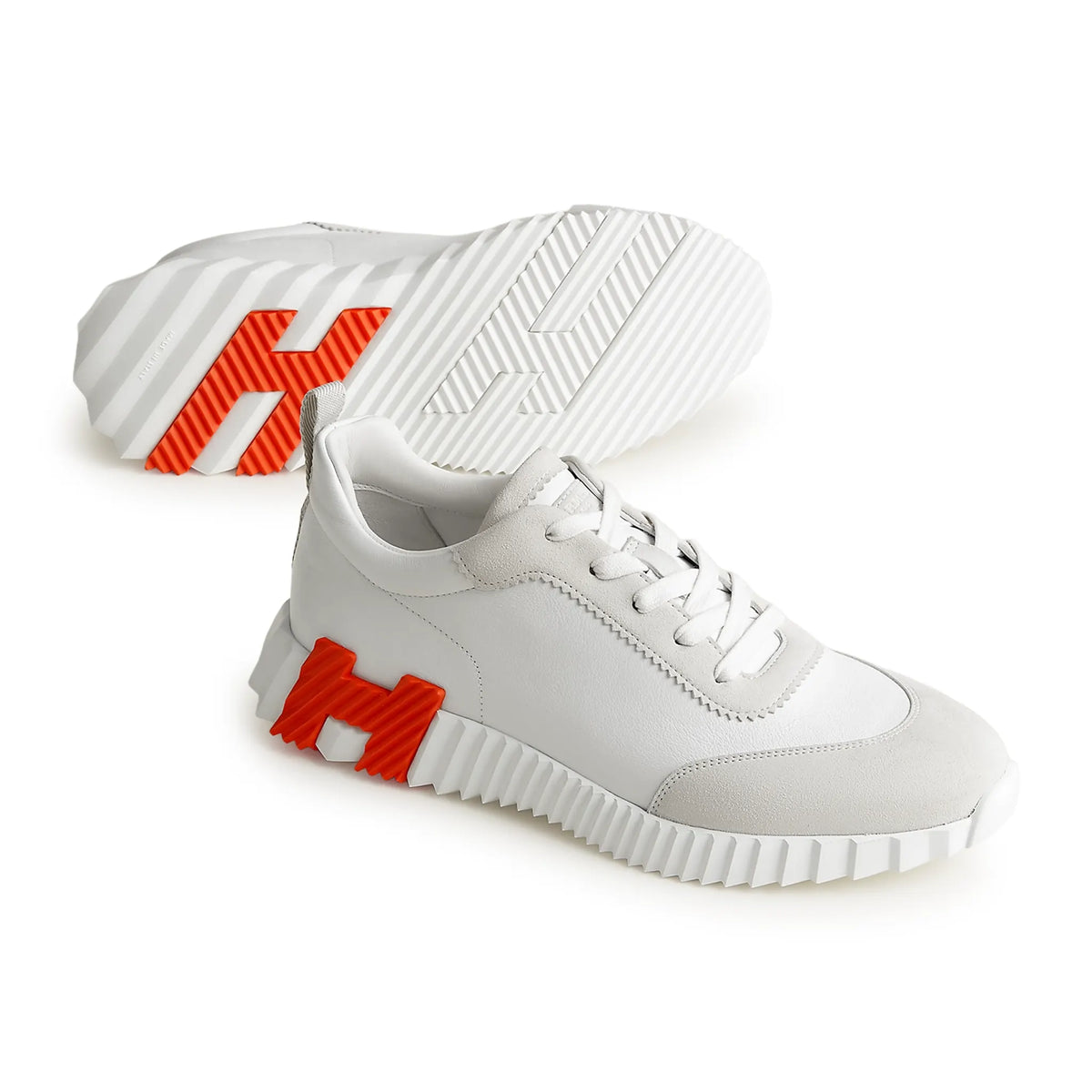 Hermes Paris Hermès Paris Bouncing Calf Sneaker White Orange