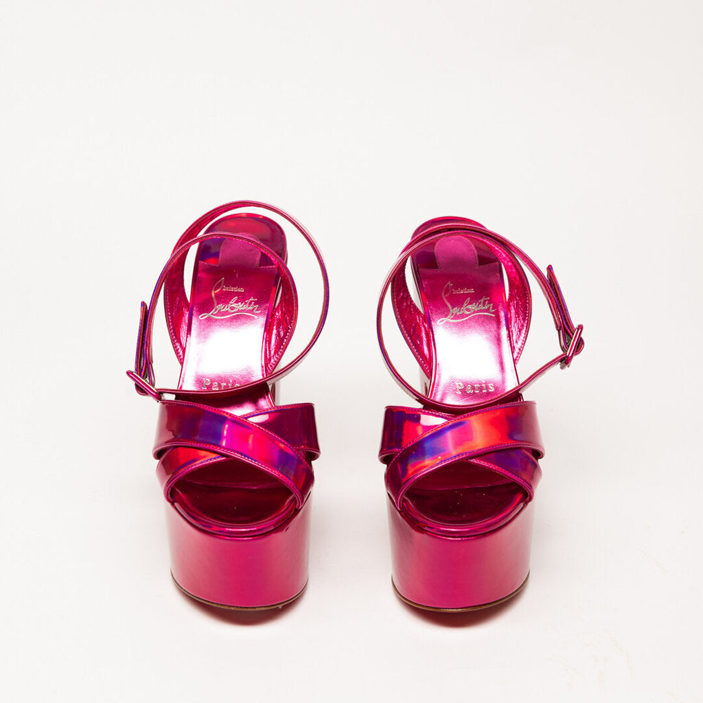 Christian Louboutin Pink Iridescent Supyaz Platforms Shoes