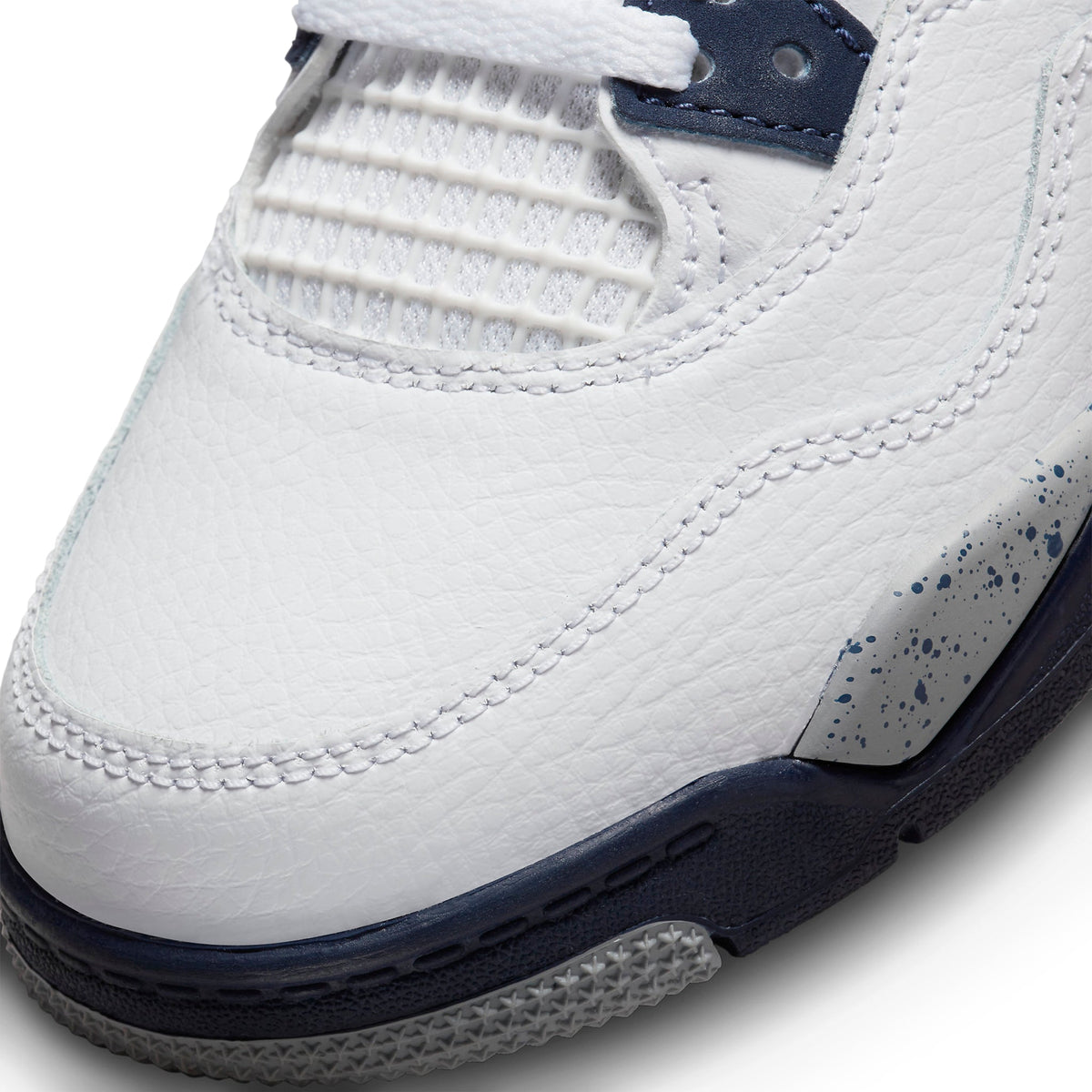 Air Jordan 4 Retro Midnight Navy (PS) Sneakers - White