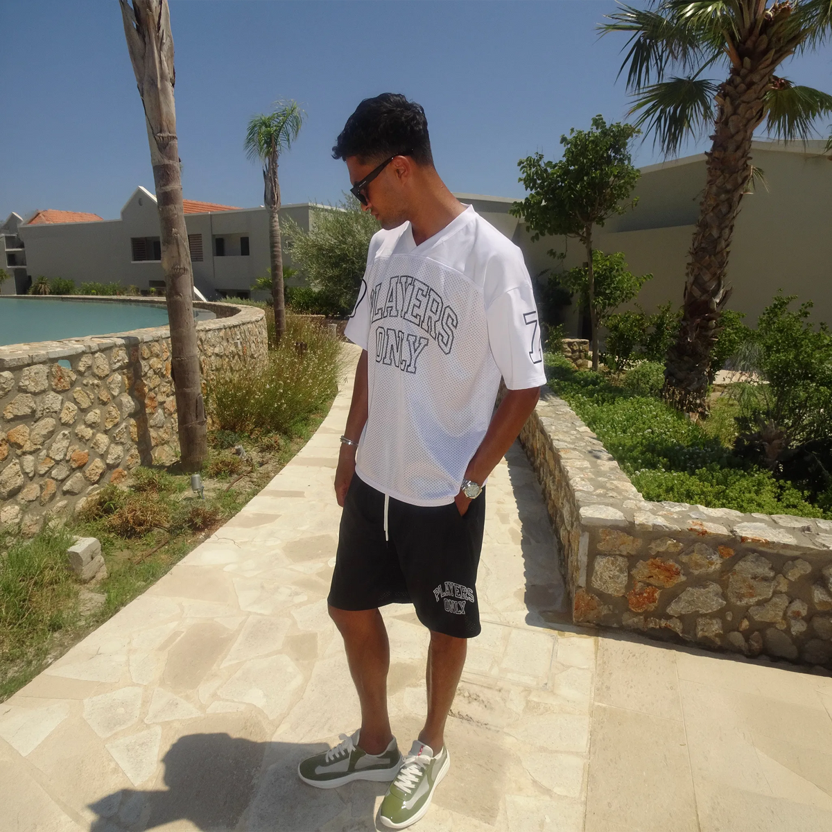 Players Only Mesh Black Jersey Shorts
