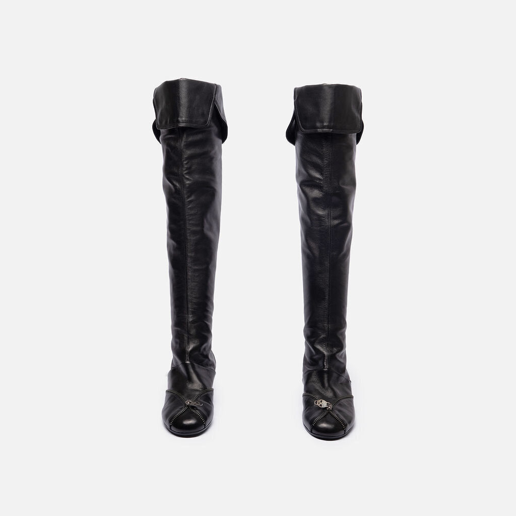 Alexander McQueen Black Vintage Skull Boots